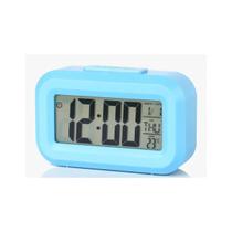 Mini despertador relógio digital temperatura luz noturna