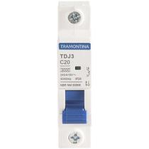 Mini Disjuntor 1 Polo 20 A 3 Ka Tdj3 Branco Tramontina Eletrik