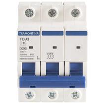 Mini Disjuntor Tramontina 3 Polos 10 A Curva C Branco Nbr 60898