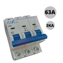 Mini Disjuntor Tripolar 3p Automatico C63a