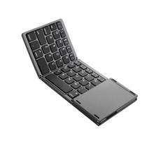 Mini dobrável sem fio triplo touchpad mouse teclado com t
