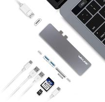 Mini Dock USB-C, 7-2 HUB compatível com Mcbk Pro de 13" e 15" WL-UHP3405M Wavlink