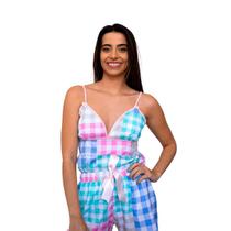 Mini doll xadrez candy color Pijama Baby Roupa Dormir Luxo