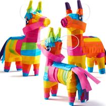 Mini Donkey Pinatas JOYIN 3 peças Cinco De Mayo Rainbow Color Mini Donkey Pinatas JOYIN 3 peças Cinco De Mayo Rainbow Color