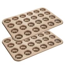 Mini Donut Pan Buff, 24 cavidades, antiaderente, aço carbono, pacote com 2 Mini Donut Pan Buff, 24 cavidades, antiaderente, aço carbono, pacote com 2