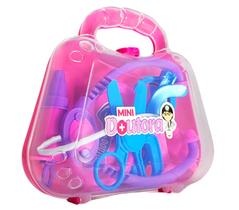 Mini Doutora Pakitoys Maletinha com Acessorios Medicos de Brinquedo Rosa