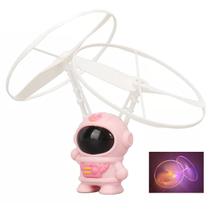 Mini Drone Astronauta Voador Boomerang Helice LED Sensor Movimento USB Bateria Recarregavel Entretenimento Resistente Seguro Brincadeira Criança Diver
