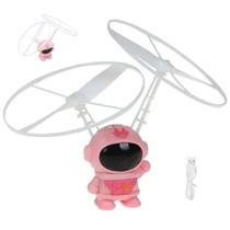 Mini Drone Astronauta Voador Boomerang Helice USB Bateria Recarregavel LED Sensor Movimento Criança Diversao Luz Iluminaçao Resistente Entretenimento