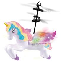 Mini drone unicórnio branco sensor infravermelho luz dm toys Mini drone unicórnio branco sensor infravermelho luz dm toys