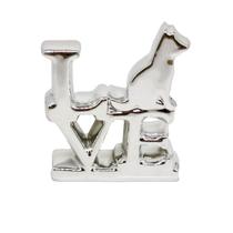 MIni Enfeite Estatua Decorativa Pequeno Cachorro Love Dog Sala Mesa Centro Rack Estante Presente Criativo Aniversário