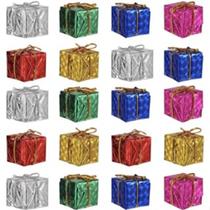 Mini enfeite presente de árvore de natal com 12 peças para pendurar vermelho, prata ou dourado Mini enfeite presente de árvore de natal com 12 peças para pendurar vermelho, prata ou dourado