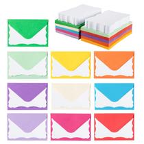 Mini envelopes Toperd, pacote com 100 cores, 10 x 6,8 cm