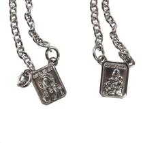 Mini Escapulário Quadrado em Aço Inox Corrente 30cm Mini Escapulário Quadrado em Aço Inox Corrente 30cm