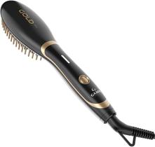 Mini Escova Alisadora Gama Gold Ion Preta Bivolt