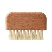 Mini Escova De Unhas Multifuncional De Madeira De Faia Natural Com Cerdas De Pelo De Porco Para