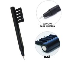 Mini escova escovinha para aparelho auditivo c imã e gancho