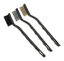 Mini Escovas De Aço Com Cabo Plástico 3 Peças 8ag Mini Escovas De Aço Com Cabo Plástico 3 Peças 8ag