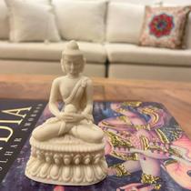 Mini Escultura Buda Sidarta Mudra Meditação Pó Mármore 8Cm