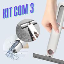 Mini esfregão mop absorvente limpeza com refil mini rodo de pia janelas espelhos kit com 3