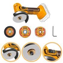 Mini Esmerilhadeira Lixadeira a Bateria 20v Ingco Sem Fio Pequena Portátil 3 Polegadas Profissional