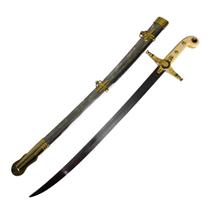 Mini Espada Sabre Militar Dourado Em Aço Com Suporte De Mesa Mini Espada Sabre Militar Dourado Em Aço Com Suporte De Mesa
