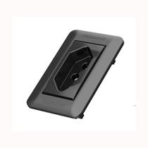 Mini Espelho 1 Tomada 10a Embutir Para Móveis - Preto