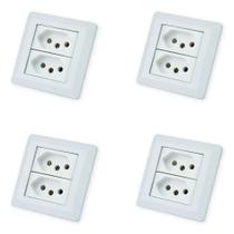 Mini Espelho BR 2 Tomadas 10a Embutir Para Móveis - Combo 4Pçs Mini Espelho BR 2 Tomadas 10a Embutir Para Móveis - Combo 4Pçs