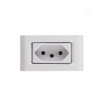 Mini Espelho de Embutir Série 10 com 01 Tomada 20A 67 x 43mm Branco QTMov