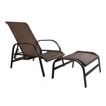 Mini espreguiçadeira com puff para piscina jardim e varanda