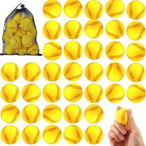Mini espuma de softball Stress Ball HyDren amarela, pacote com 100 unidades com bolsa
