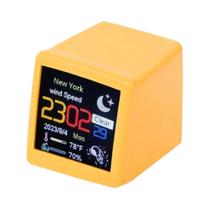 Mini Estação Meteorológica Inteligente WiFi Com Relógio Para Sala De Jogos, Animações GIF Fofas,