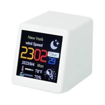 Mini Estação Meteorológica Inteligente WiFi Com Relógio Para Sala De Jogos, Animações GIF Fofas,