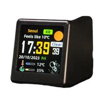 Mini Estação Meteorológica WiFi com Tela LCD IPS Digital - Previsão do Tempo para Mesa