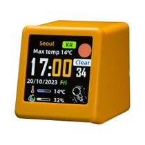Mini Estação Meteorológica WiFi com Tela LCD IPS Digital - Previsão do Tempo para Mesa