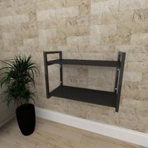 Mini estante industrial para sala aço cor preto prateleiras 30 cm cor preto modelo ind01peps