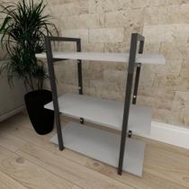 Mini estante industrial para sala aço cor preto prateleiras 30cm cor cinza modelo ind09ceps