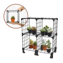 Mini Estante para Plantas 4 Nichos Prateleira Aço Aramado Floreira Horta Vertical