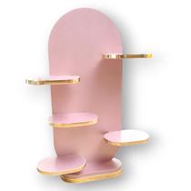 Mini Estante Vertical Rose - Bordas Douradas Mini Estante Vertical Rose - Bordas Douradas