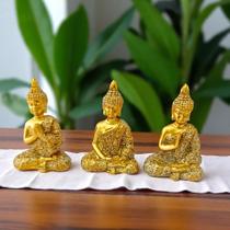 Mini Estátua Buda Decorativo Colorido 6,5cm Enfeite Zen, Meditação e Feng Shui