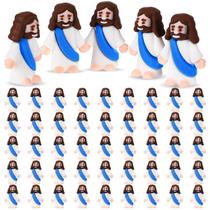 Mini estatueta de borracha de Jesus Sumind, 50 peças de lembrancinhas para a festa de Páscoa Mini estatueta de borracha de Jesus Sumind, 50 peças de lembrancinhas para a festa de Páscoa
