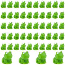 Mini estatuetas de sapo em resina lasuroa verde, 50 unidades para decoração de jardim