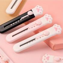 Mini Estilete Decorado Patinha de Gato Fofo com Lâmina Retrátil Mini Estilete Decorado Patinha de Gato Fofo com Lâmina Retrátil