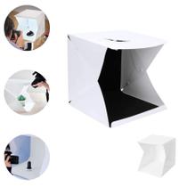 Mini Estúdio Fotográfico com Luz LED USB Portátil Para Foto de Produto Fundo Branco e Preto Incluso