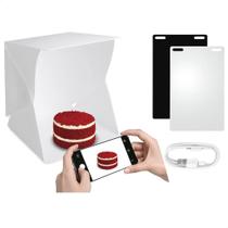 Mini Estúdio Fotográfico Portátil com LED e 2 Fundos Box