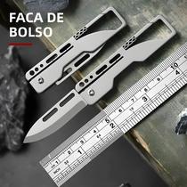 Mini Faca De Chaveiro Em Liga De Titânio Multifuncional Com Lâmina Dobrável De Alta Dureza Para Mini Faca De Chaveiro Em Liga De Titânio Multifuncional Com Lâmina Dobrável De Alta Dureza Para