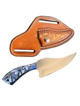 Mini Faca Faquinha Campeira em Inox Bainha em Couro