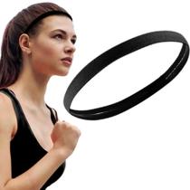 Mini Faixa de Cabelo Esportiva com Silicone Antiderrapante Preta Mini Faixa de Cabelo Esportiva com Silicone Antiderrapante Preta
