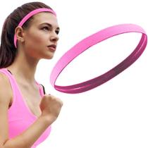 Mini Faixa de Cabelo Esportiva Com Silicone Antiderrapante Rosa