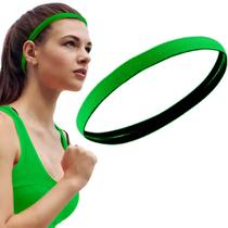 Mini Faixa de Cabelo Esportiva Com Silicone Antiderrapante Verde Escuro