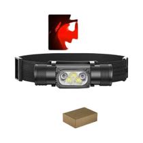 Mini Farol LED De Alta Potência Recarregável USB Tipo C Branco Vermelho Memória Acampamento Caça
